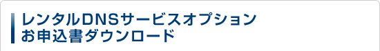 レンタルDNSサービスオプションお申込書ダウンロード